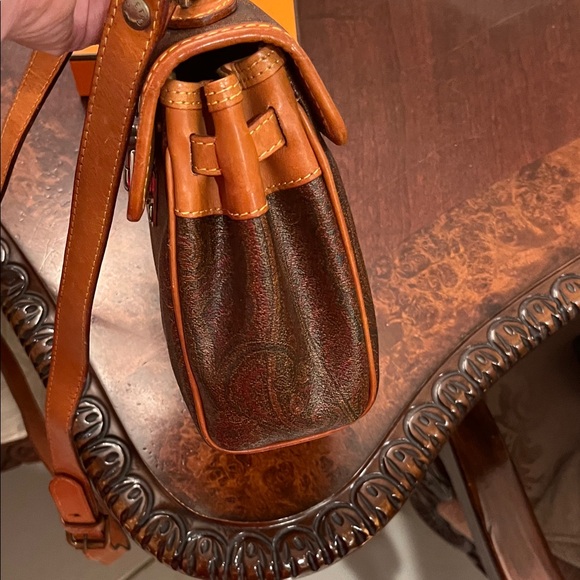 Etro Milano Tan Leather Paisley Crossbody Shoulder Bag - Picture 8 of 11